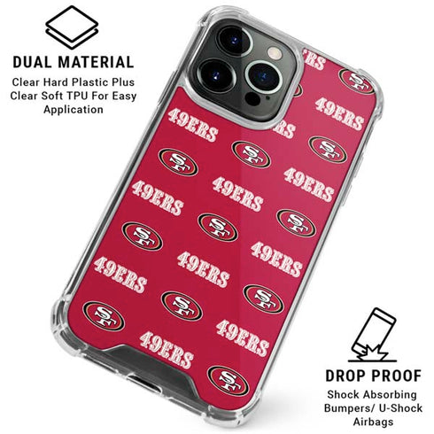 NFL San Francisco 49ers Blitz Series iPhone 16 Pro Clear Case